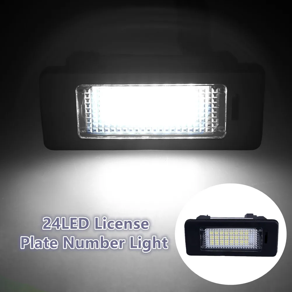 2pcs 24LED License Plate Number Light For BMW E90 M3 E92 E70 E39 F30 E60 E61 E93 Car Products License Plate Lights 6000k White