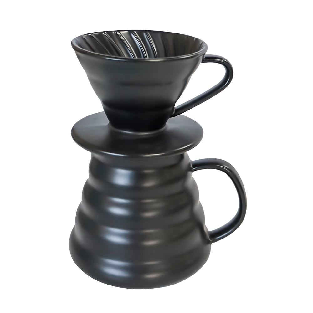 Pour over Coffee Server set; Ceramic Coffee Dripper set; Manual Coffee Maker for Home and Office