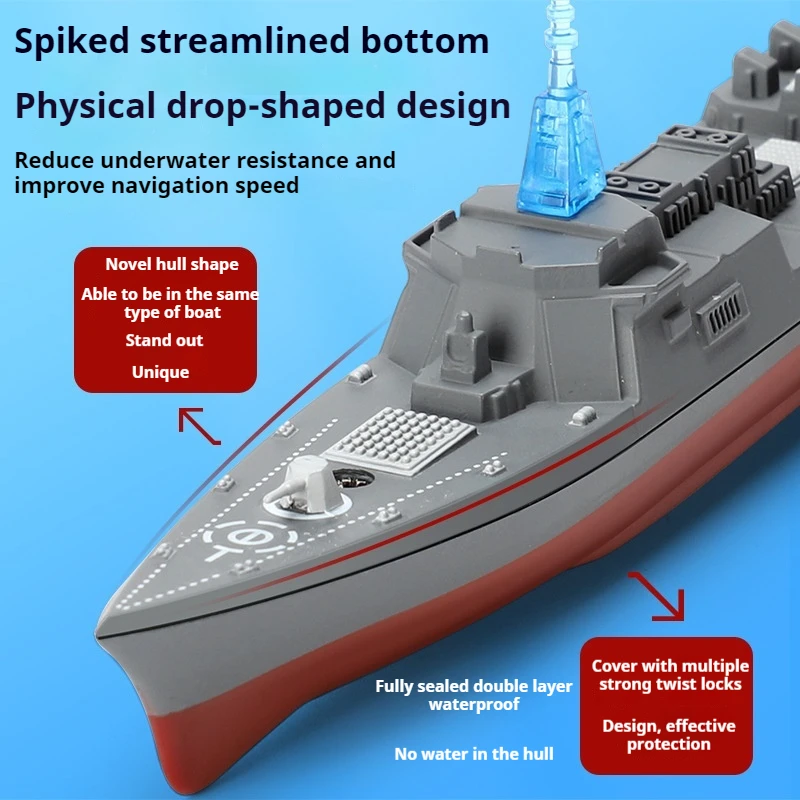リモートコントロール船軍艦航空母艦組み立て船モデル巡洋艦フリゲート潜水艦戦艦男の子の誕生日のおもちゃ