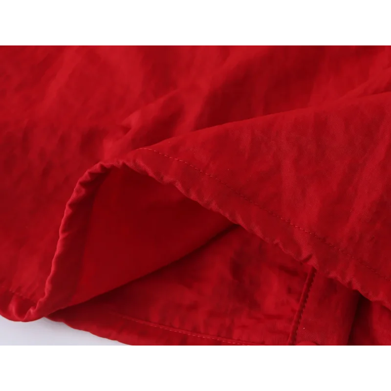 Street-Chic Rote Rollkragen-Reißverschlussjacken Herbst Lässige Langarm-Marken-Oberbekleidung Modische Mäntel für Damen Oberteile 2026 – Detail 8