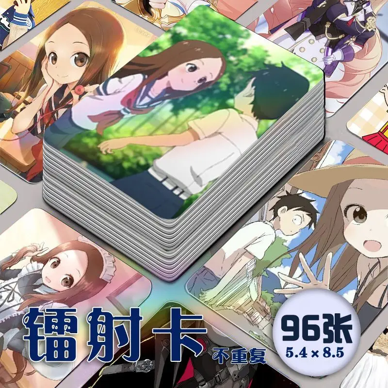 96 PCS Teasing Master Takagi-San Complete Set Anime Laser Cosplay Rounded Corners LOMO Card Christmas Gifts Girls