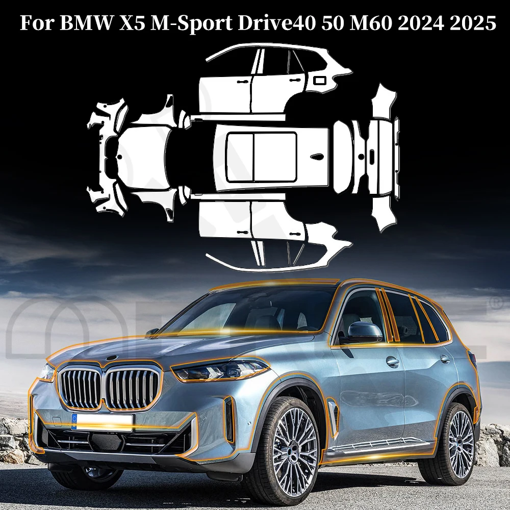 

For BMW X5 M-Sport Drive40 50 M60 2024 2025 TPU Paint Protection Film Pre-cut PPF Car Body Clear Bra Anti-scratch Resistant Kit