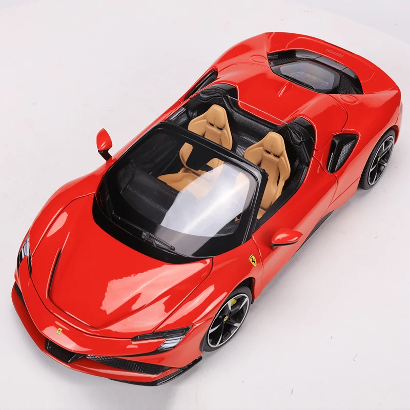 Bburago 1:18 Ferrari SF90 Spider Car Model Die-casting Simulation Alloy Car Model Handicraft Decoration Collection Toy