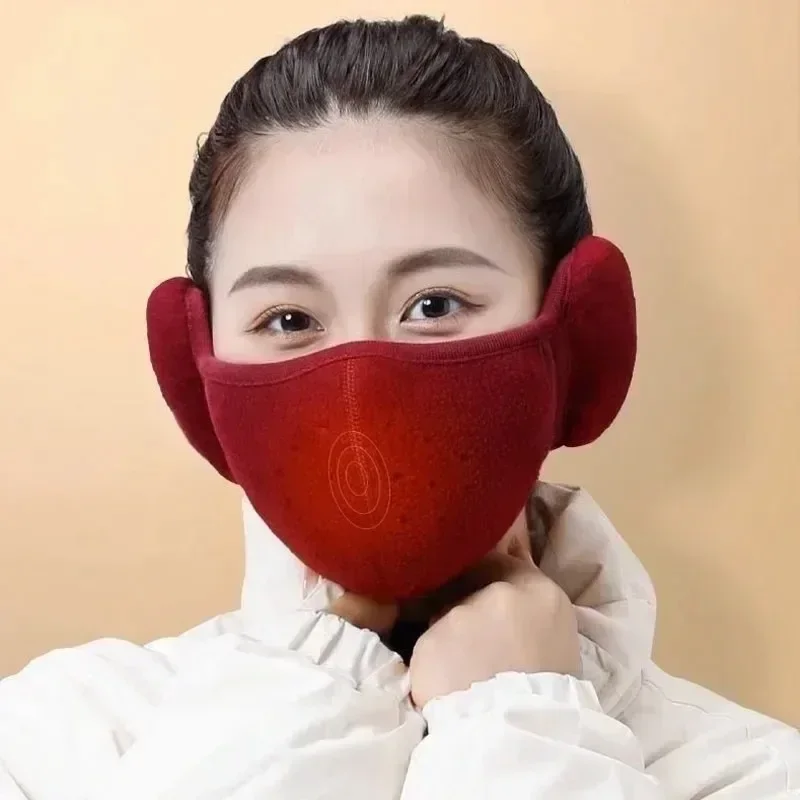 Ear Muff Winter Unisex Breathable Holes Mask Cold-Proof Thermal Mask Earmuffs Two-In-One Wrap Band Ear Warmer Outdoor Riding