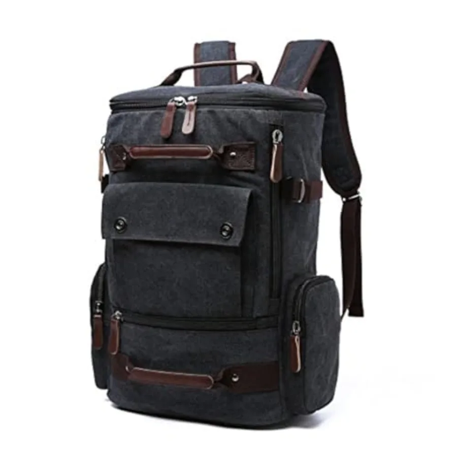 

Vintage Canvas Backpack Casual Travel Rucksack 15.6inch Laptop Daypacks Hiking Camping Backpack