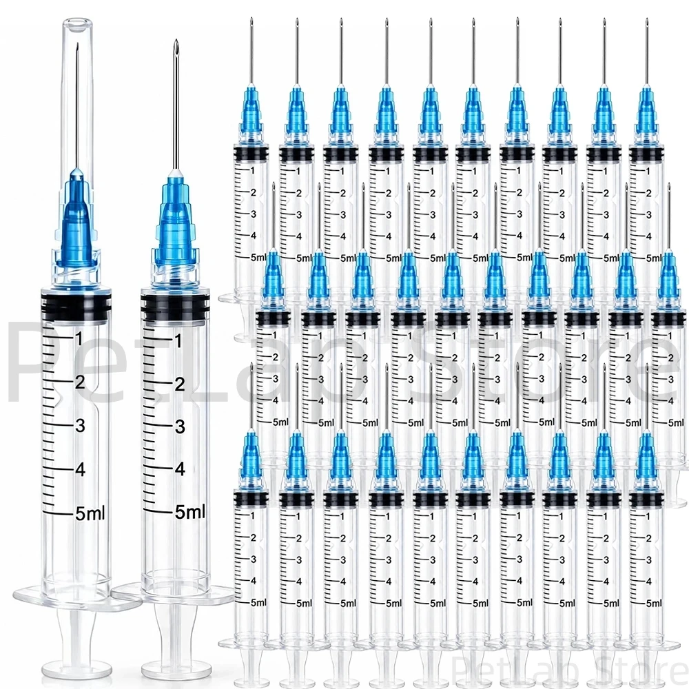 5 ml Luer-lock dispensing syringes, packs of 10/50/100; pet feeding solution dispensers; personal care accessories