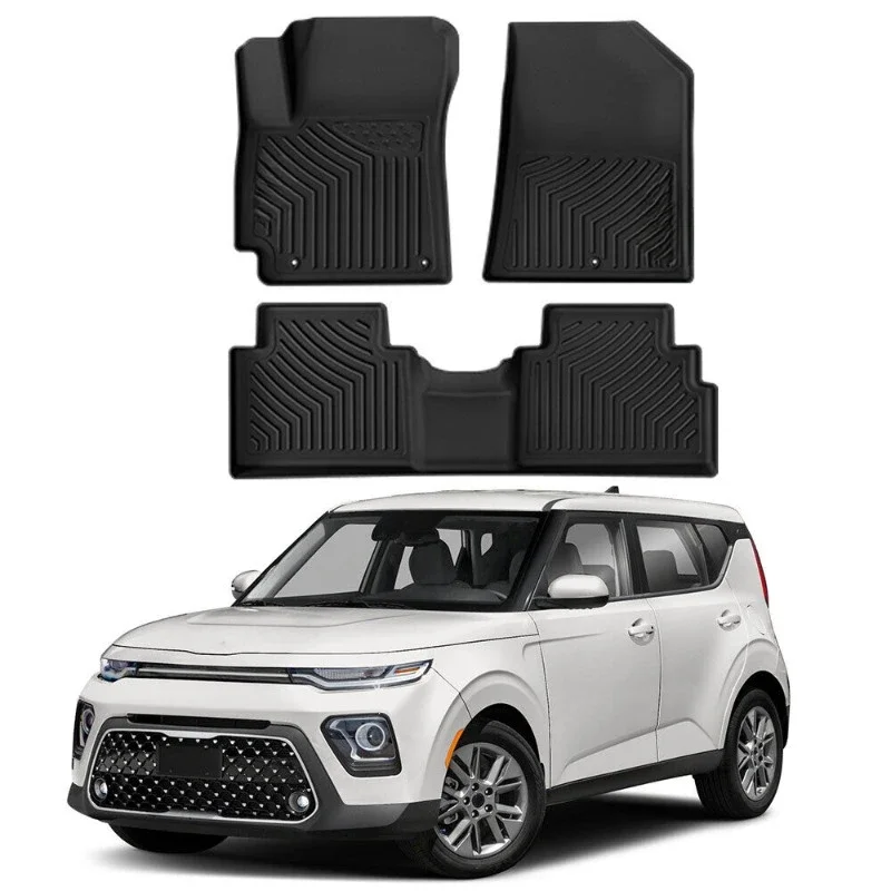 Floor Liner Floor Mats for 2020 2021 2022 2023 2024 Kia Soul 1st &2nd Row TPE All-Weather United States