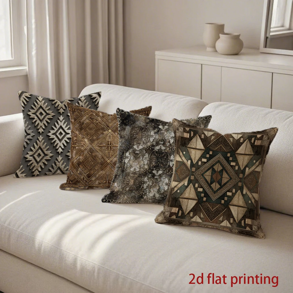 Bohemian Geometric Aztec Throw Pillow Covers Pattern Cushion Cover Suitable For Sofa Bedroom Car Pillow Cover