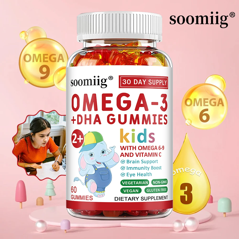 

Omega 3-6-9 Gummies for Children 2 Years and Older, Promotes Brain and Heart Health, Boosts Immunity, Supports Vision Health
