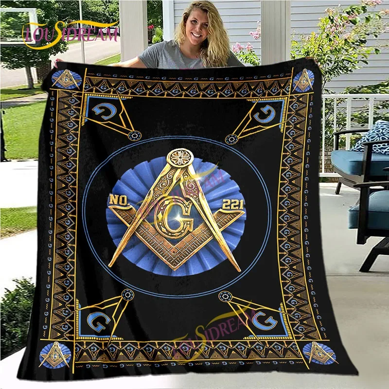 Creative Freemasonry Capital Community Blankets Masonic Lodge Soft Lightweight Thin Sheets Sofa Covers Hiking Warm Blankets.