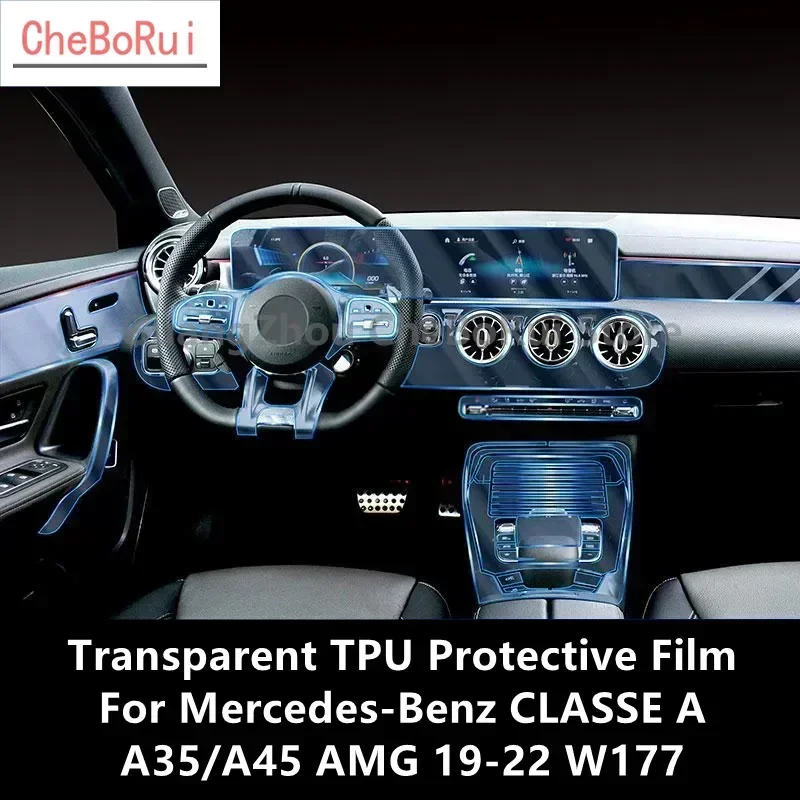 For Mercedes-Benz CLASSE A A35/A45 AMG 19-22 W177 Car Interior Center Console Transparent TPU Protective Film Anti-scratchRepair