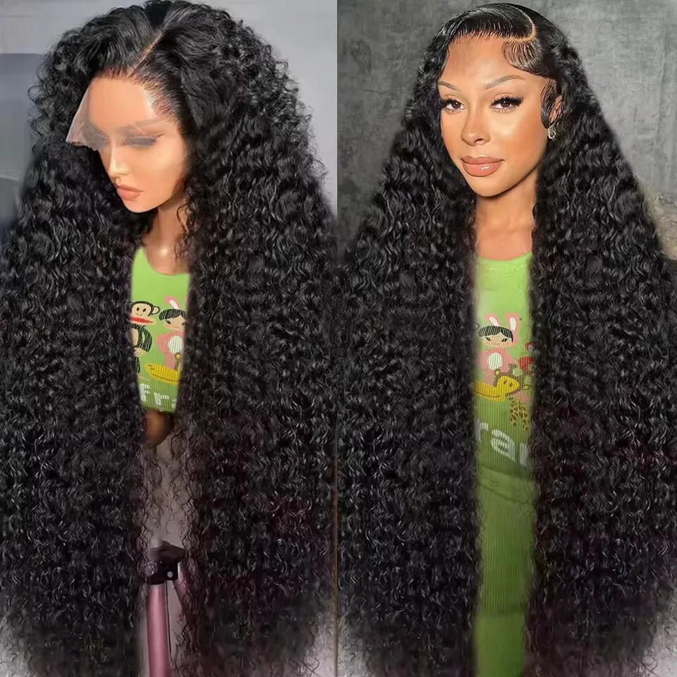 

40 Inch Deep Wave Frontal Wig 13x6 Hd Lace Wigs Brazilian Hair Natural Hairline Pre Plucked 13X4 Lace Front Human Hair Wig