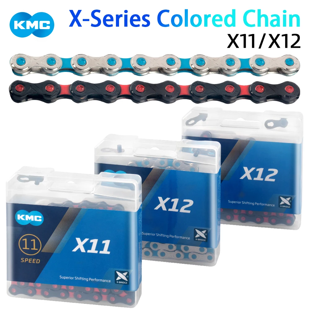 KMC Bicycle Chain 11S 12S MTB Road Bike Chains Silver Black Blue Mountain Bike Curren 12 Speed 118L 126 Links for Shimano