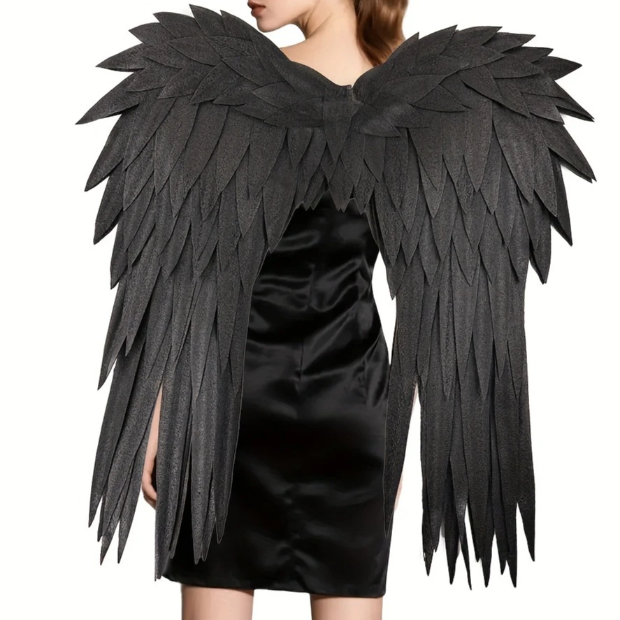 Angel Wing Costume Accessory - Realistic -Free Wings with Soft Wing Tips & Elbow Pads, Lightweight Fairy Wings for Halloween