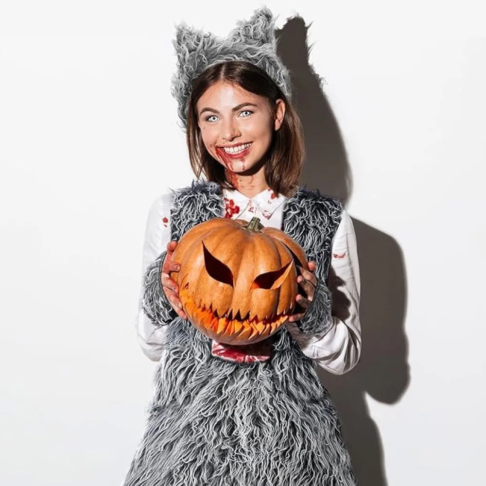 Halloween Werewolf Accessories Wolf Costume Animal Ear and Tail Costume for Halloween Cosplay Party Dress Up Set