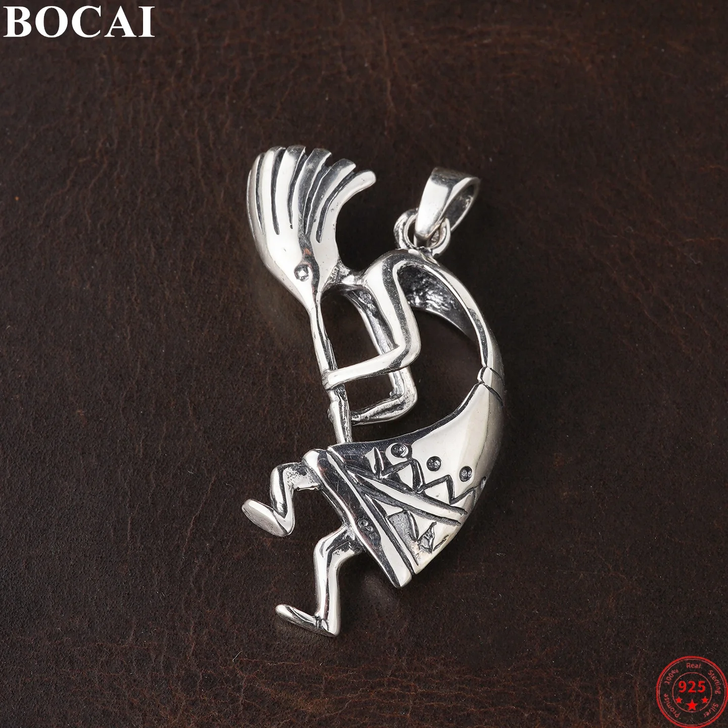 

BOCAI S925 Sterling Silver Pendant for Women Men Retro Tribe The Pied Piper Charm Amulet Punk Fashion Jewelry Wholesale