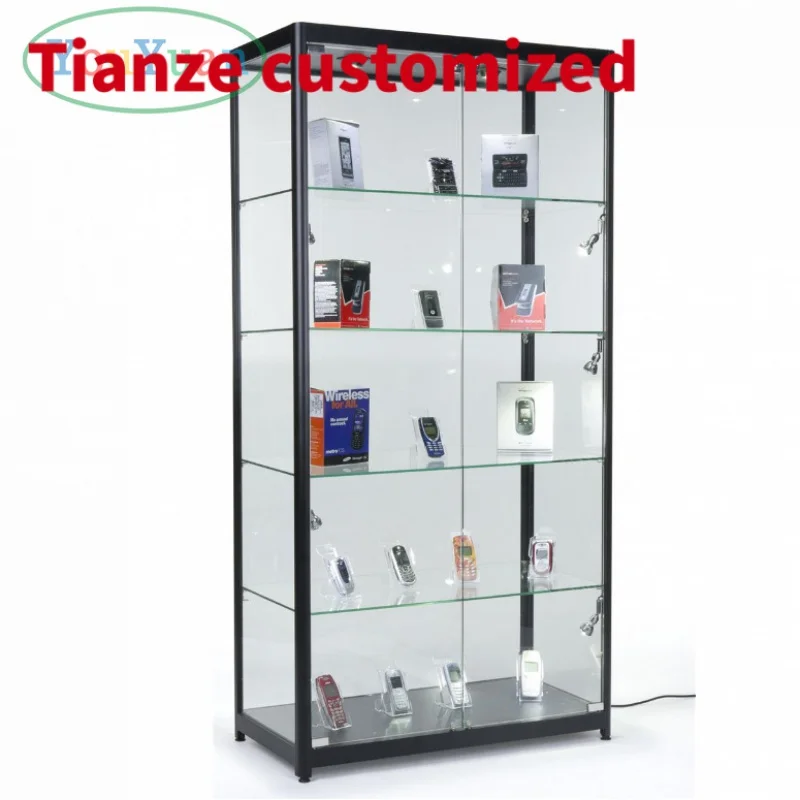 

(customized)Cigar cabinet retail store metal aluminium frame glass display showcase smoke shop display cases