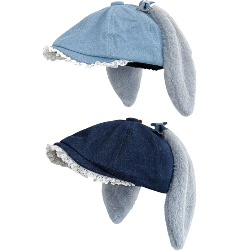 

Plush Rabbits Ear Beret Hat for Girl Cabbie Hat Fashion 2000s Hat Women Sun Hat Girl Photography Hat Casual Headwear Dropship