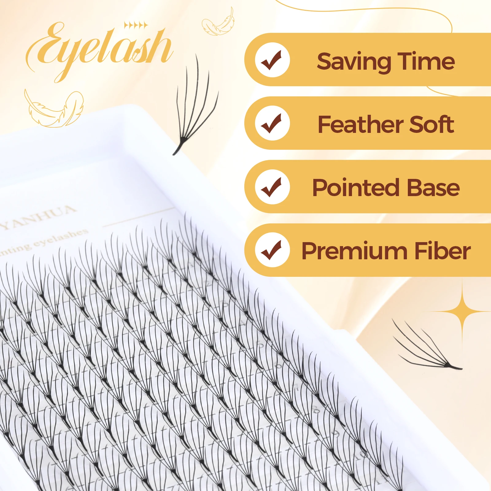 Estensioni delle ciglia a forma di W 5D Ventole di volume preconfezionate Ciglia 9-15mm Ciglia Anime Spire Cluster individuale Ali a forma di V Trucco Lash