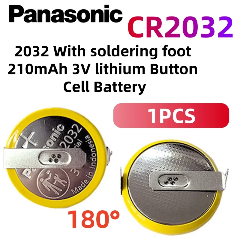 100% Original Panasonic CR2032 2032 Battery With Wire Solder Tabs Disassemble Battery Wire Motherboard BIOS CMOS Battery