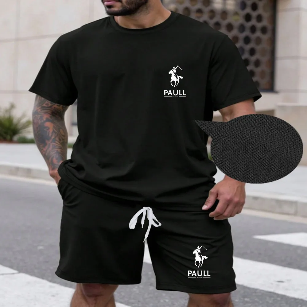

Italy Fashion Male T-shirt Walking Shorts 2pcs Set Urban Fashion Casual Tracksuit Spring Summer Daily Sport Outfit Men's Clothes