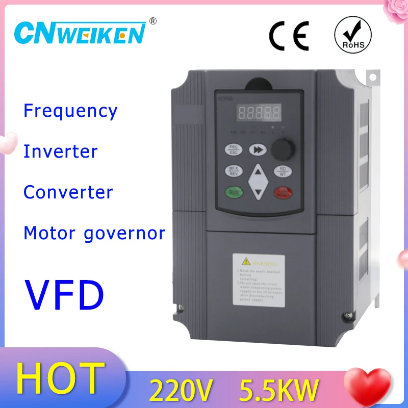 New Arrival! 220v Variable Frequency Drive 7.5kw VFD vector Inverter Motor Speed Control 0-400Hz Frequency Converter