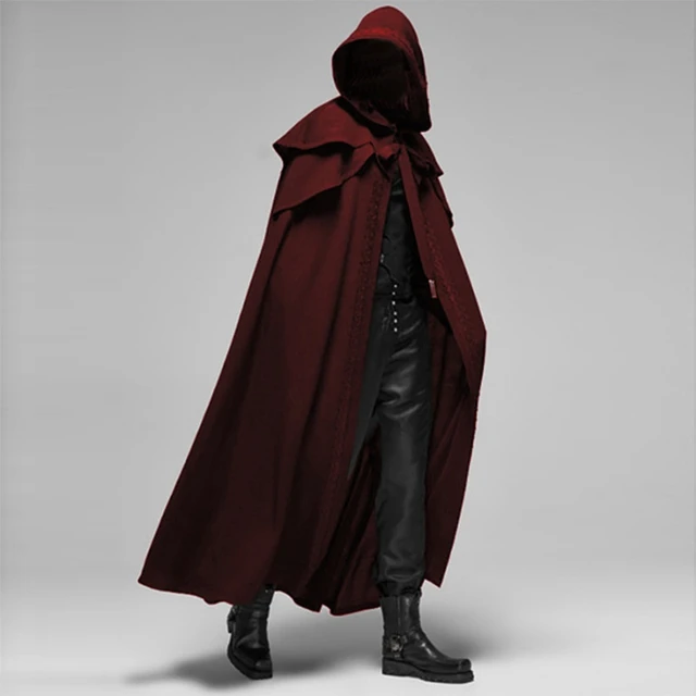 Black hooded cloak mens sale