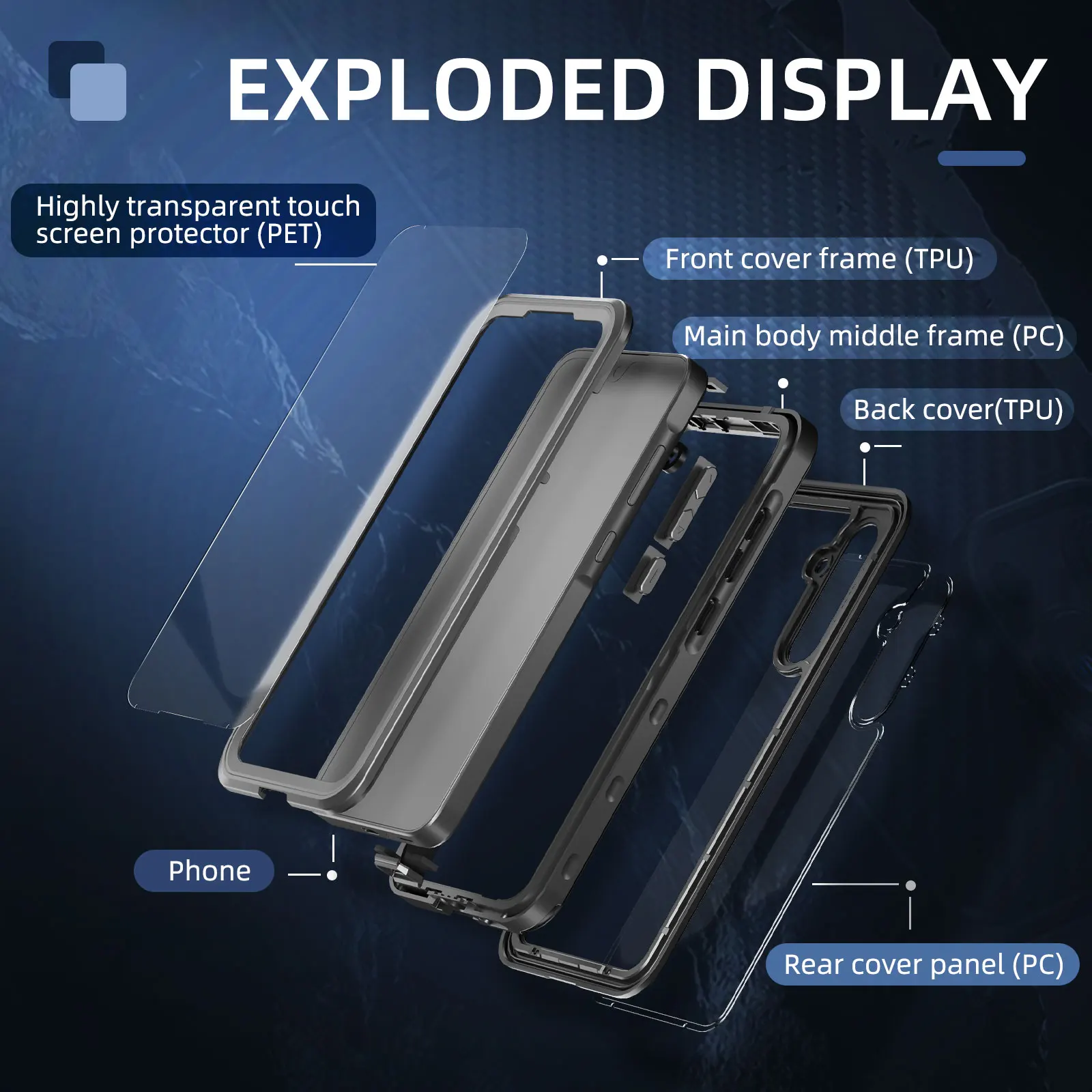 Military Grade Protection Shellbox IP68 Waterproof Case for Galaxy A35 A55 A15 Shockproof Heavy Duty Defender Cover Diving Case