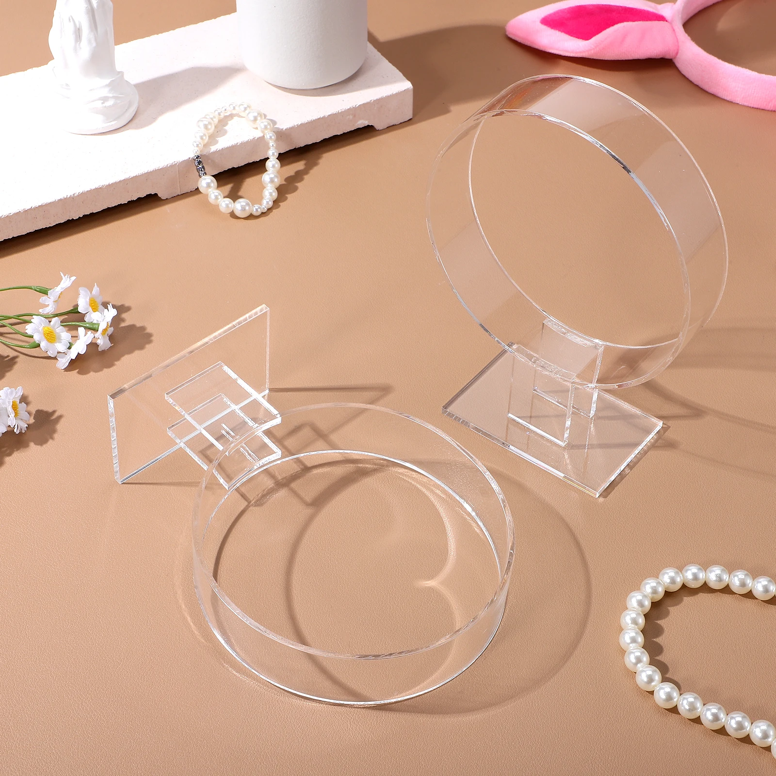 

2 Pcs Display Stand Acrylic Hair Accessories Organizer Hoops Rack Jewelry Headband Display Stand Exhibits Tool Packaging