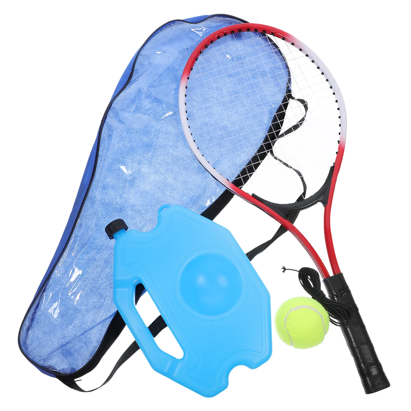 1 مجموعة مدرب التنس انتعاش الكرة سلسلة معدات التدريب الحديد ألياف الكربون دائم ممارسة كيت داخلي في الهواء الطلق ل #1