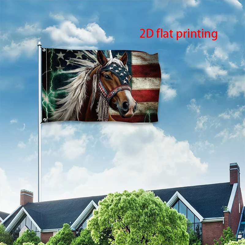 Native American Horse Unity Garden Flag 2D Polyester Waterproof Decor for Porch Patio
