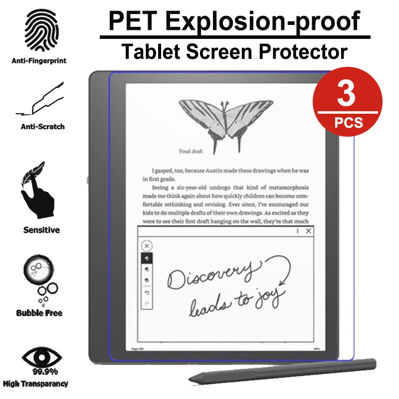 

3PCS For Kindle Scribe 2022 10.2 Inches Screen Protector Reader Movie HD Clear PET Explosion-proof Protective Film Not Glass