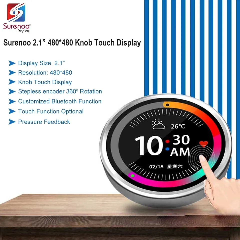 2.1 Inch 480*480 Round Circular Rotary Knob IPS Serial UART UI LCD Module Capacitive Touch Panel Display Screen Switch Key