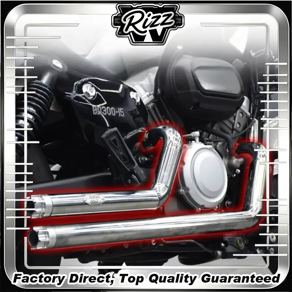 FOR Retro Full Exhaust System Benda chinchilla BD300 with Polished Brass Spouts Original Mount Standard Gapless Installation