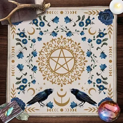 Altar Cloth Sun Moon Flower Tarot Spread Cloth Tarot Reading Tarot Mat Witchy Cottagecore Decor Witchy Gifts Board Game Card