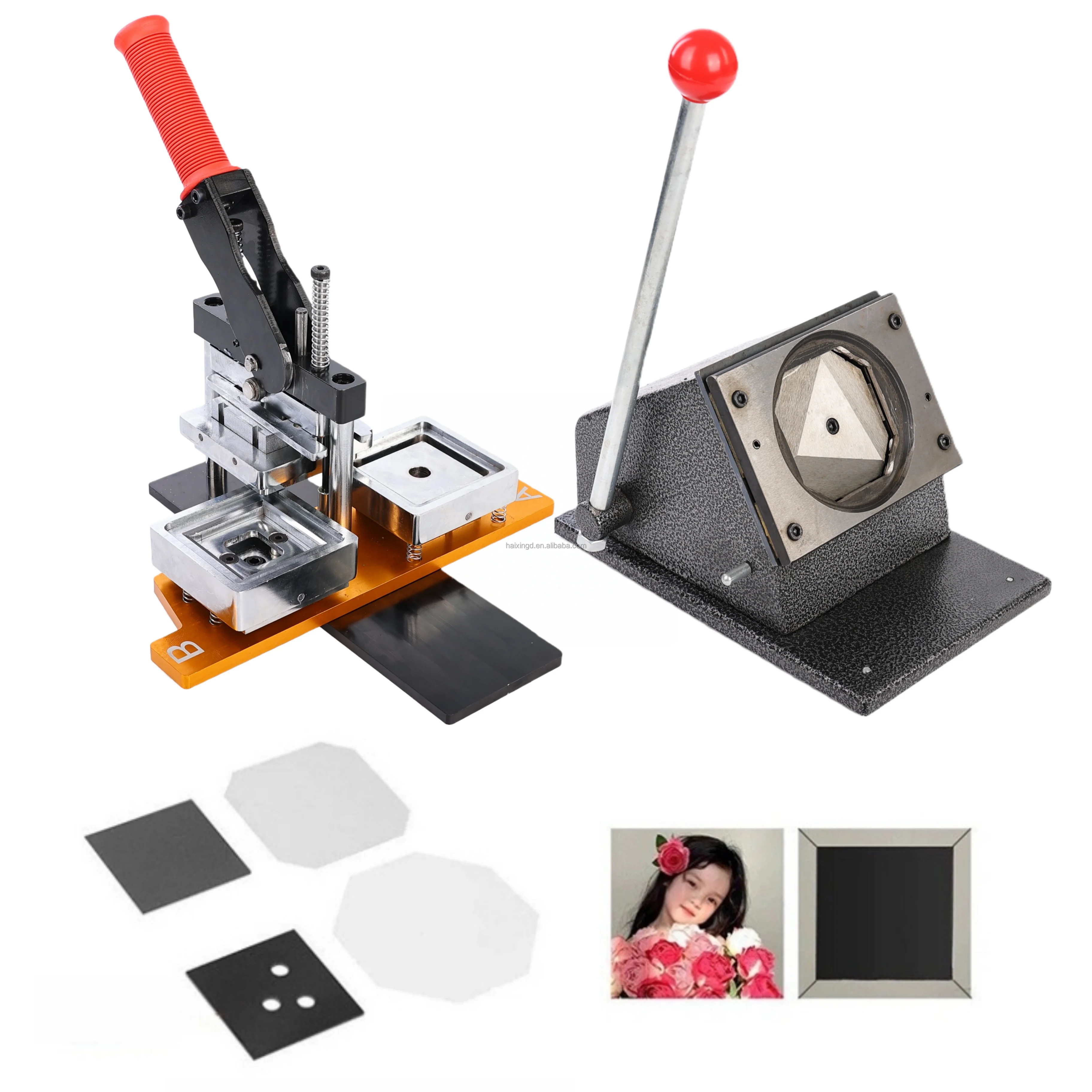 2026 High Quality 2Inch*2Inch Or 50*50MM Manual Metal Square Fridge Magnet Photo Making Machine Kit