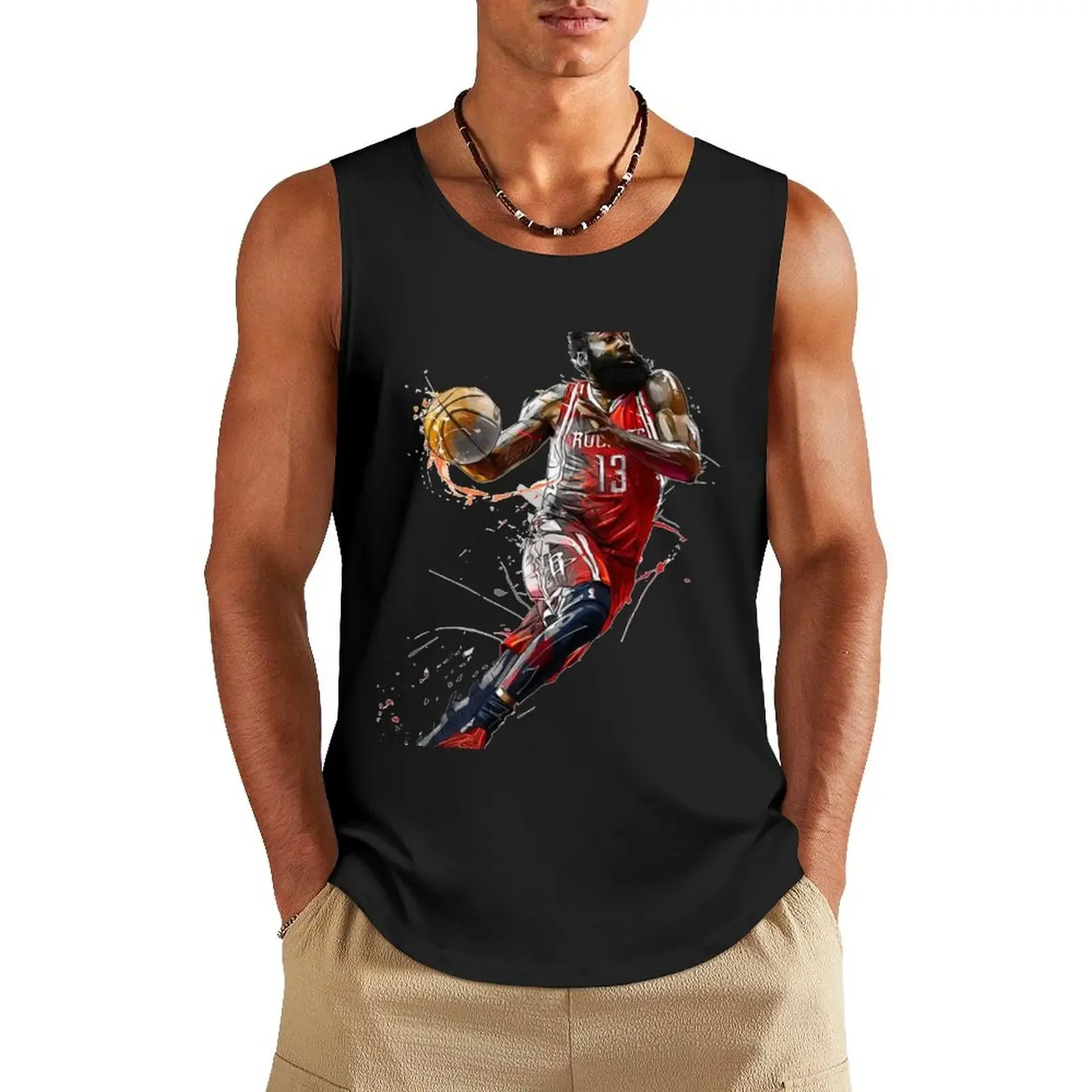 

james harden rocket Tank Top sleeveless gym shirt man fitness Sports clothing Sleeveless top sleeveless t-shirts for men