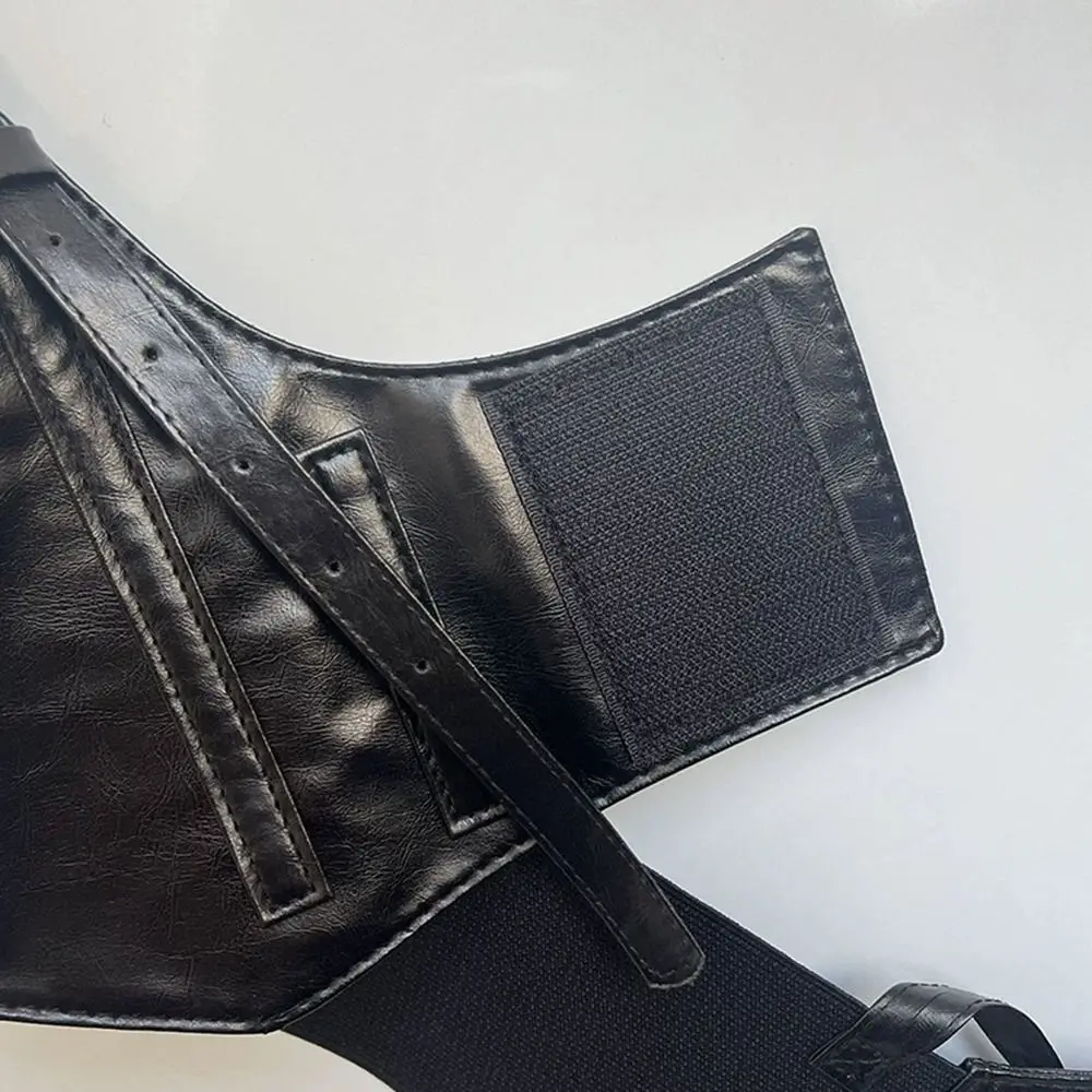 PU 가죽 허리 언더 버스트 코르셋 조정 가능한 패션 와이드 허리 벨트 여성을위한 고급스러운 레트로 타이 로프 레이디 소녀 신부