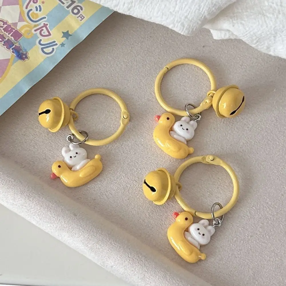 Creative Cartoon Duck Rabbit Cute Keychain Bag Accessories with a Bell Cartoon Hangings Ornament Gift Bag Keyring