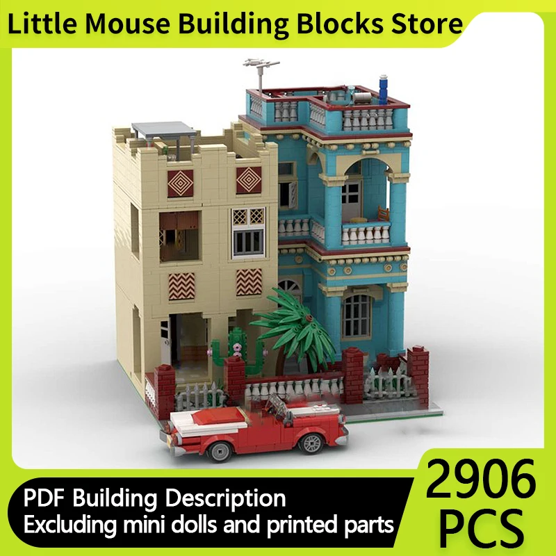 

Модель City Street View MOC, строительные кирпичи, городской дом, жилые модульные технологии, подарки, праздник, сборка, детские игрушки, костюм