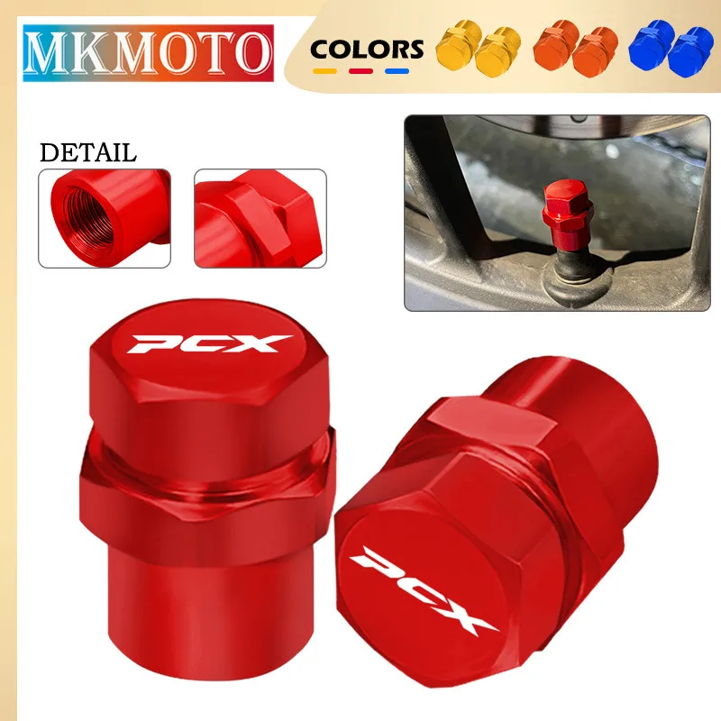 Motorcycle CNC Front Rear Tire Rim Airtight Caps For PCX125 PCX150 PCX160 PCX 125 150 160 Wheel Rim Air Port Dustproof Covers