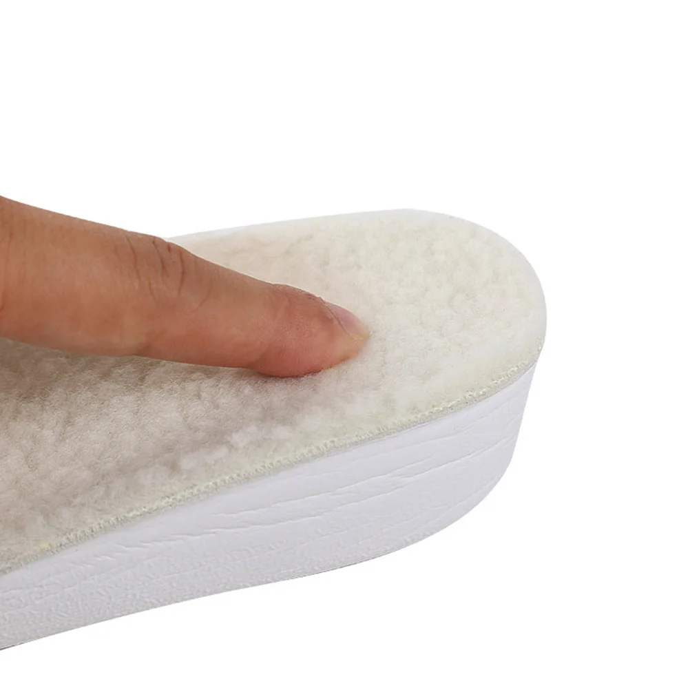 1 زوج النعال الصوف الدافئة 2.5 سنتيمتر الارتفاع زيادة منصات الأحذية أطول وسادة عدم الانزلاق رفع مريحة للرجال النساء أداة العناية بالقدم #5