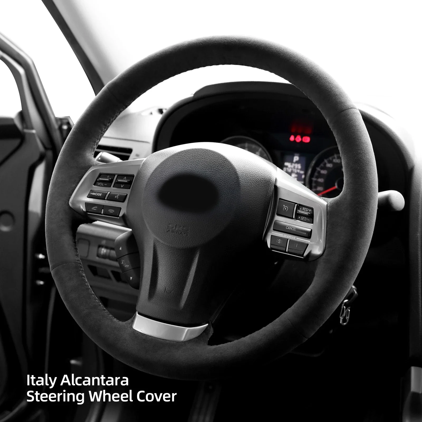 Hand-Stitch Non-slip Alcantara Leather Car Steering Wheel Cover Wrap for Subaru Forester Legacy Outback XV 2013-2015 Accessories