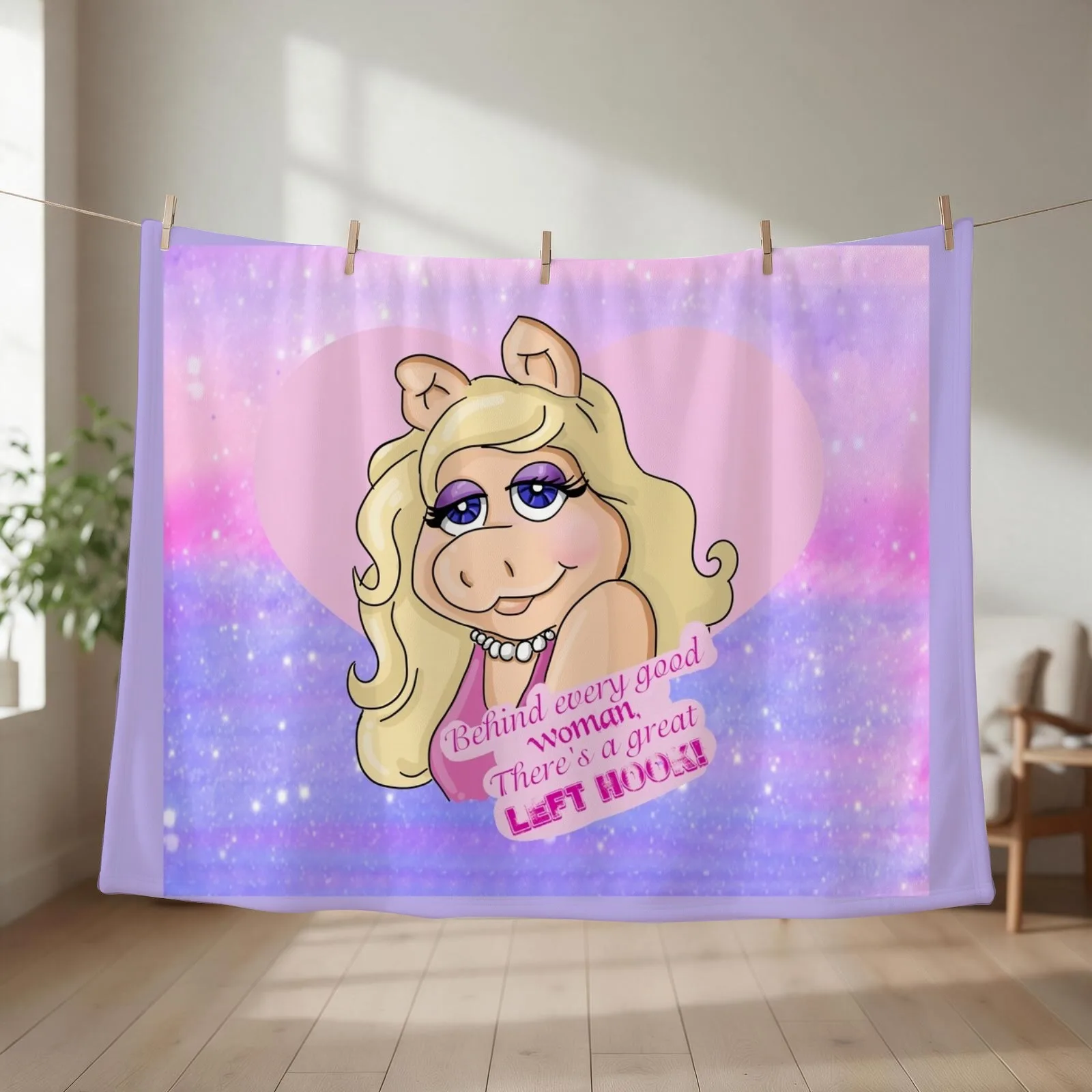 Miss Piggy Throw Blanket Kid'S Retros Thins Soft Plush Plaid Blankets