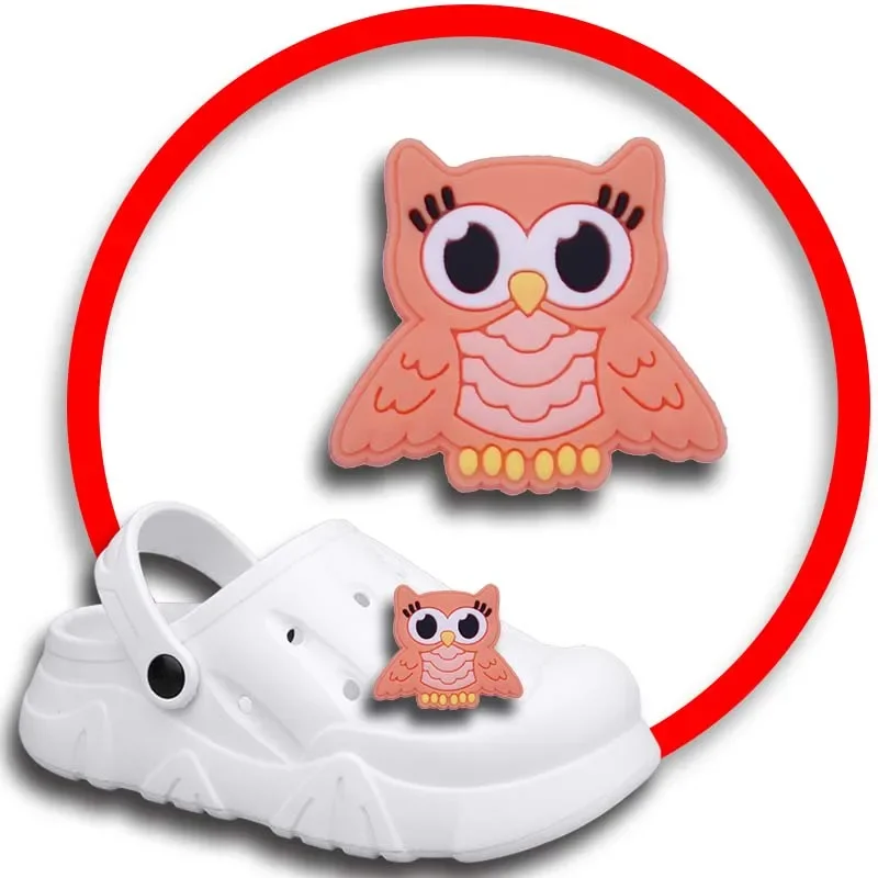 

Shoes Color Owl Shoe Charms for Crocs Sandals Women Clogs Pins Shoe Decorations Accessory Men Badges Kids Shoes Accessories