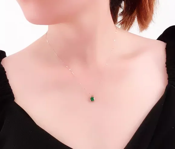 585 gold jewelry 14k gold pendants for women rose gold pendant green beryl