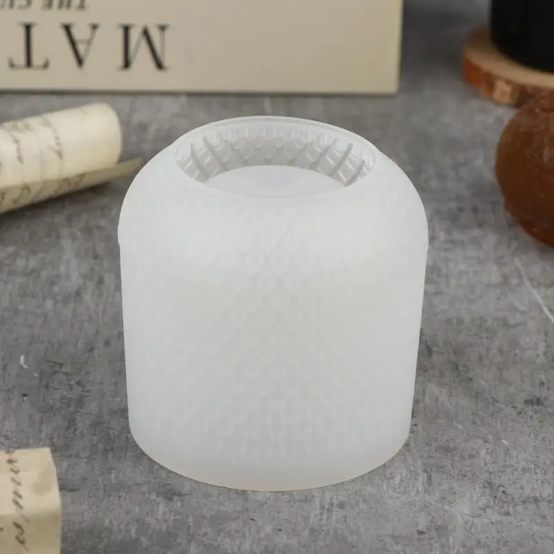 3D Diamond Pattern Silicone Mold For DIY Candle Jar Vase Concrete Resin Planter Making Accessories Home Decoration Ornament A-J
