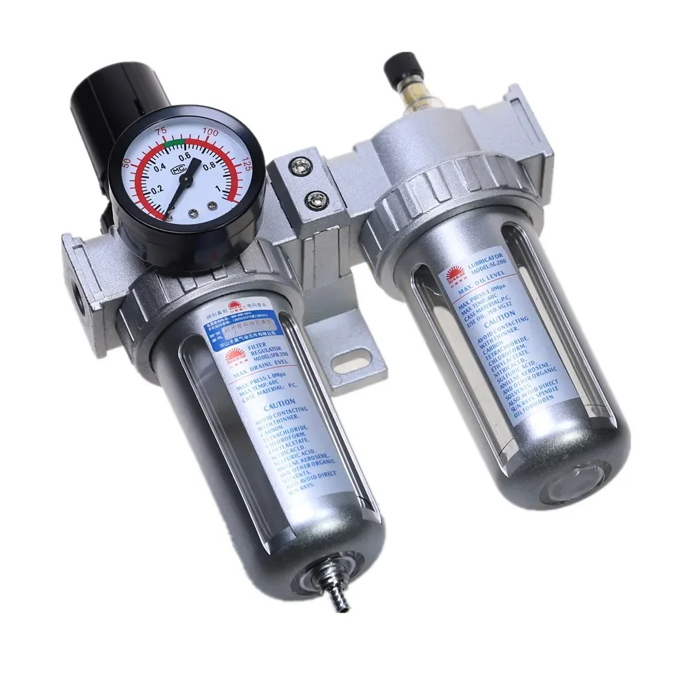 Air Compressor Oil Lubricator Moisture Water Trap Filter Regulator With Mount SFC-200 1/4\'\' 1/2\'\' 3/8\'\' 0-1Mpa 0-150 PSI