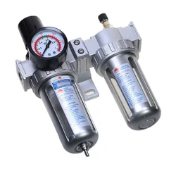 Air Compressor Oil Lubricator Moisture Water Trap Filter Regulator With Mount SFC-200 1/4'' 1/2'' 3/8'' 0-1Mpa 0-150 PSI