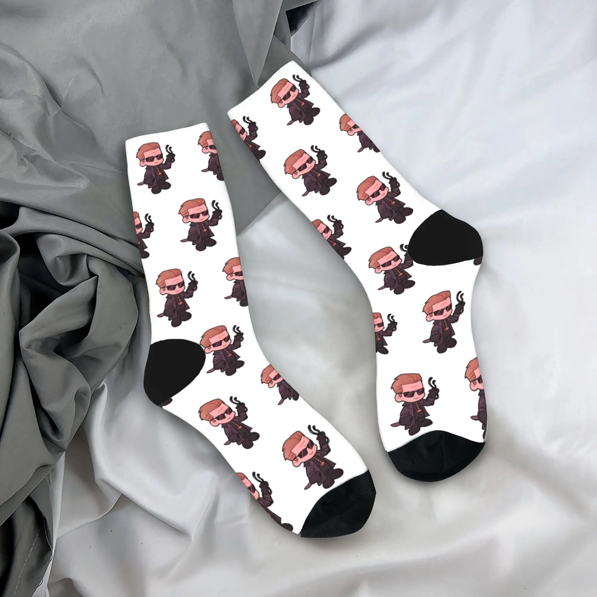 

Game Villain Albert Wesker Socks Graphic Stockings Non Slip Men Socks Breathable Autumn Elegant Cycling Socks